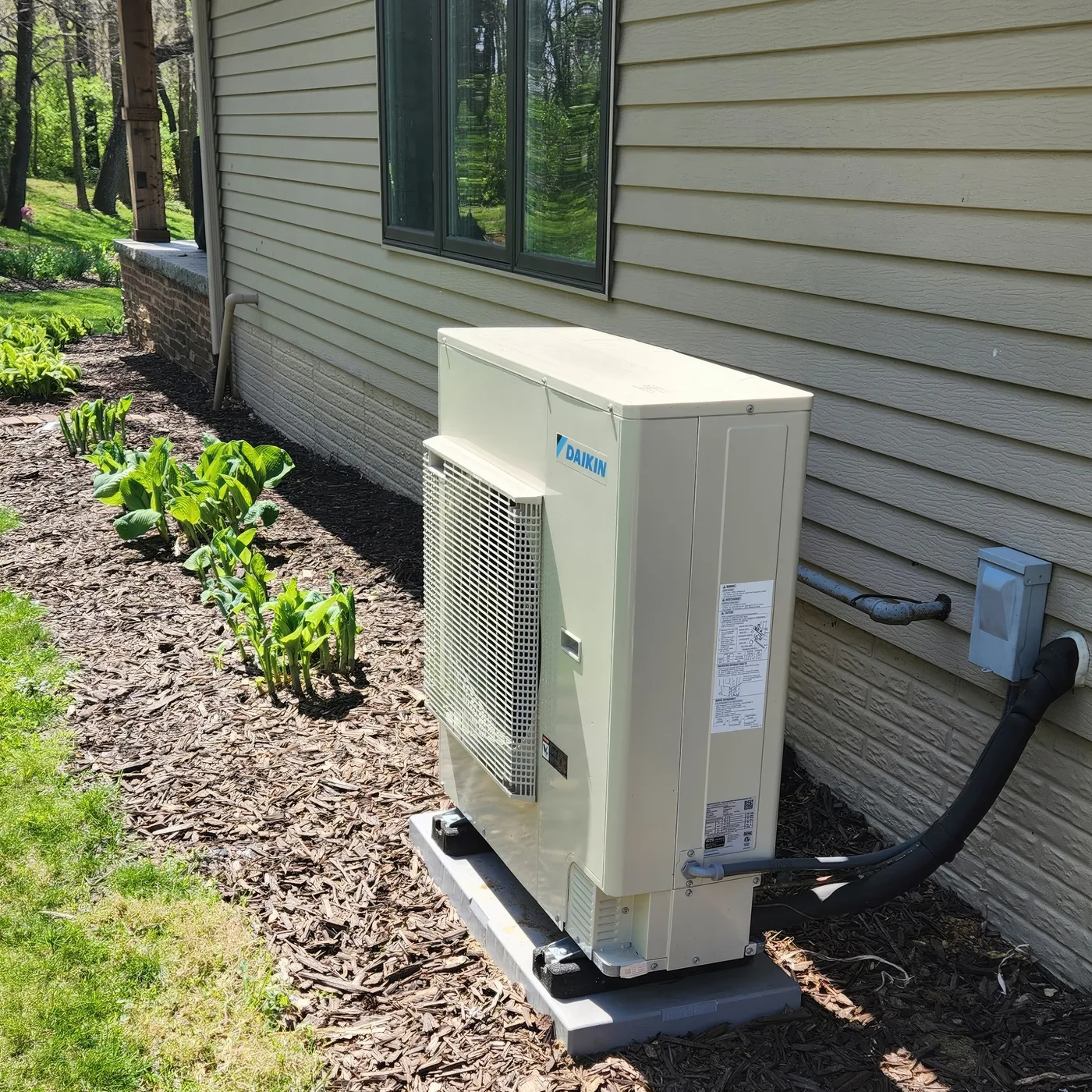Finished Daikin outdoor unit representing Springfield service support.