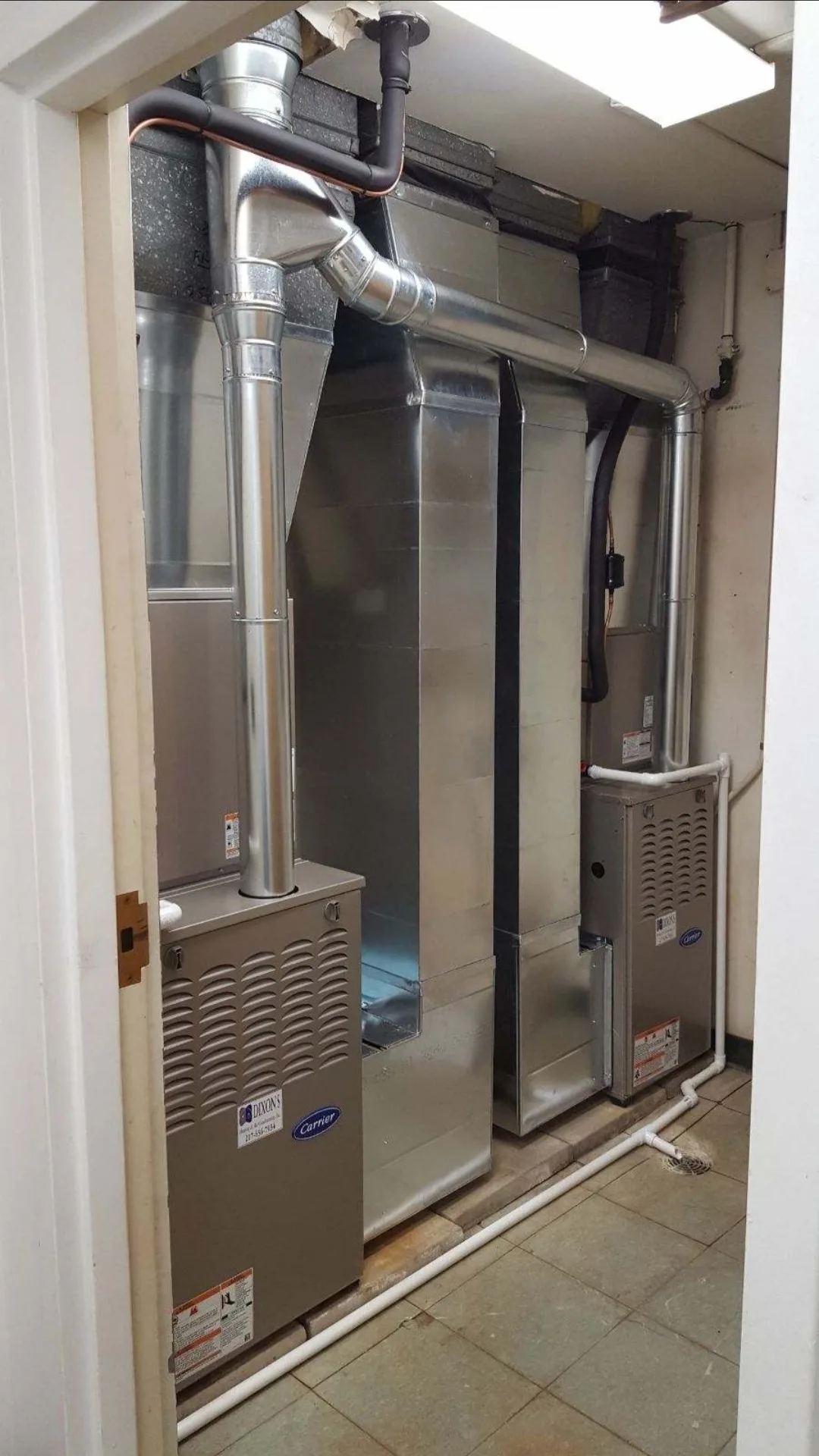 Finished indoor HVAC installation for a replacement planning article.
