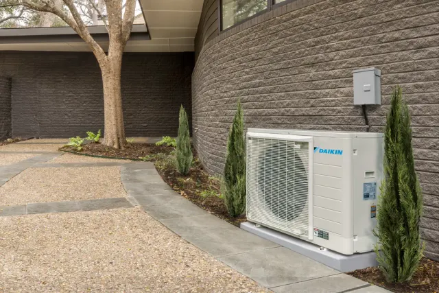 Daikin FIT outdoor unit — the kind of high-efficiency project that often opens the rebate conversation.